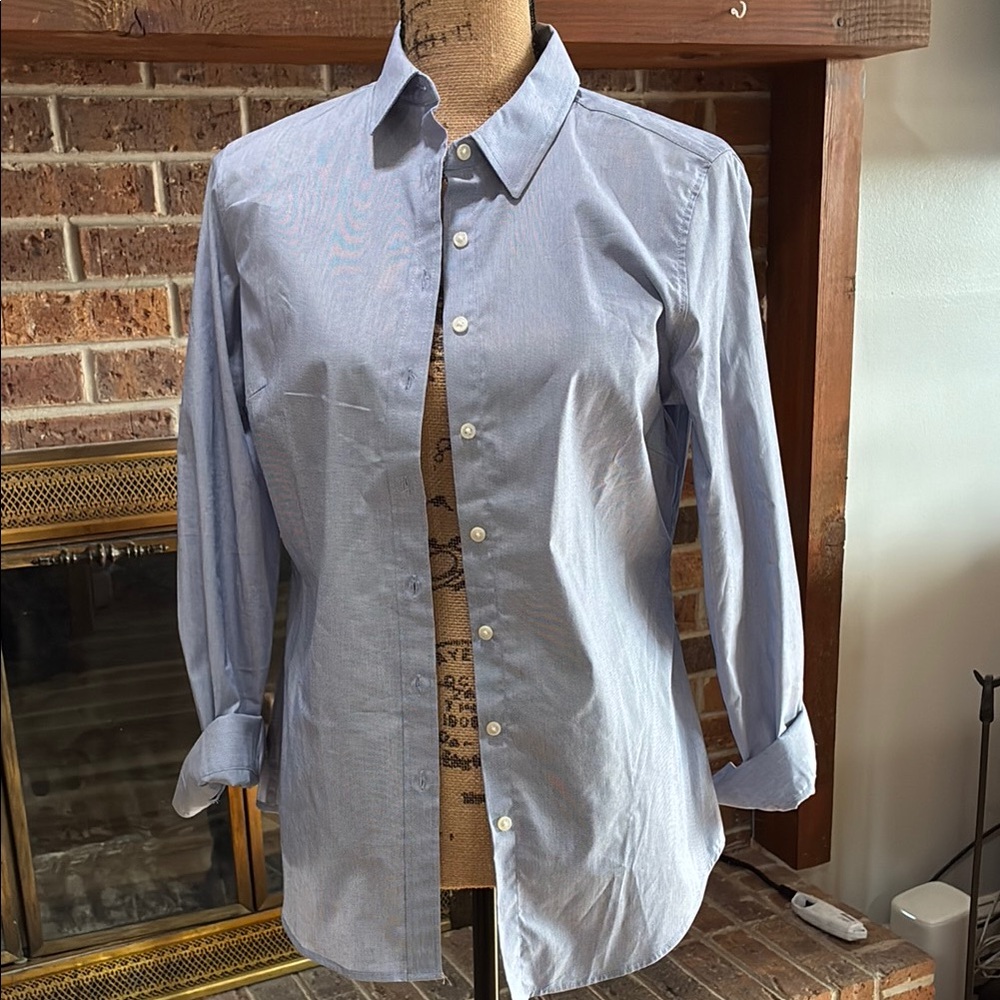 Ladies Blue Button-Up Shirt
